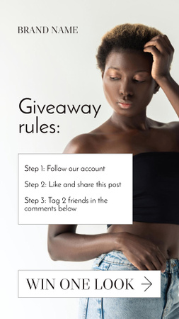 Προώθηση ιστολογίου μόδας με διαφήμιση Giveaway Instagram Story Πρότυπο σχεδίασης