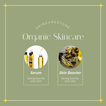 Organic Skincare Products With Discount Offer Instagramデザインテンプレート