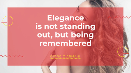 Platilla de diseño Elegance quote with Young attractive Woman Title 1680x945px
