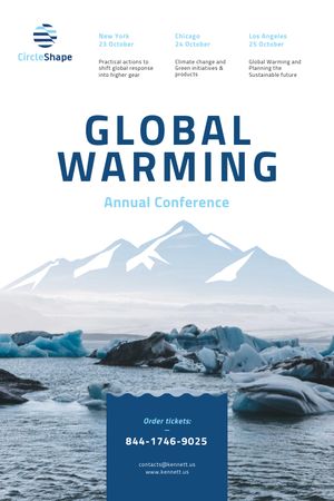 Global Warming Conference with Melting Ice in Sea Tumblr Πρότυπο σχεδίασης