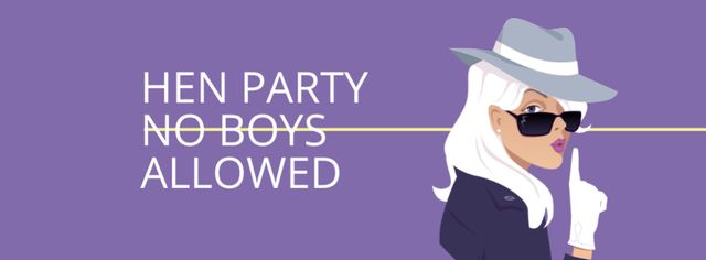 Modèle de visuel Hen Party Announcement with Woman Detective - Facebook cover