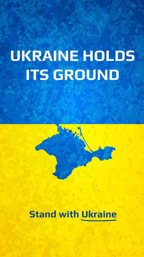 Stand with Ukraine Image on Blue and Yellow Instagram Story tervezősablon