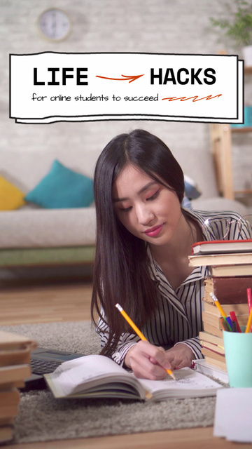 Template di design Tips for Online Students to Succeed TikTok Video