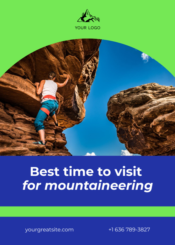 Adventurous Climbing And Mountaineering Visits Postcard 5x7in Vertical – шаблон для дизайну