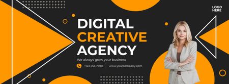 A digitális kreatív ügynökség hirdetése Facebook cover tervezősablon