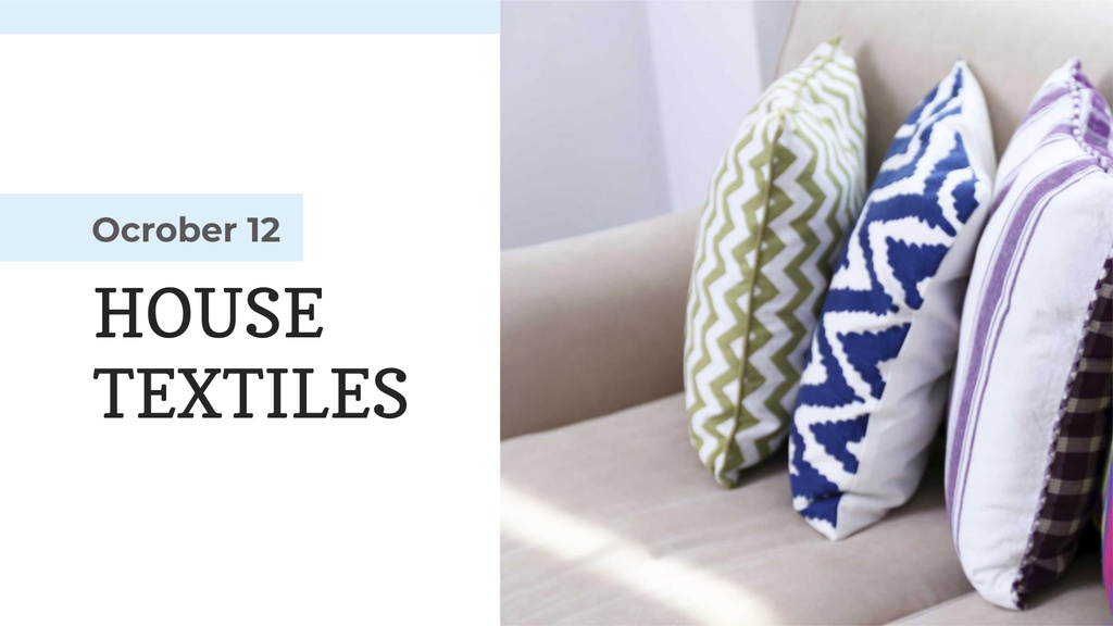 Home Textiles Ad with Pillows with Pattern FB event cover Šablona návrhu
