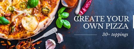 Plantilla de diseño de Offer to Create your own Pizza Facebook cover 