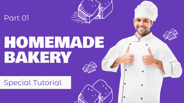 Ontwerpsjabloon van Youtube Thumbnail van Homemade Bakery Special Tutorial