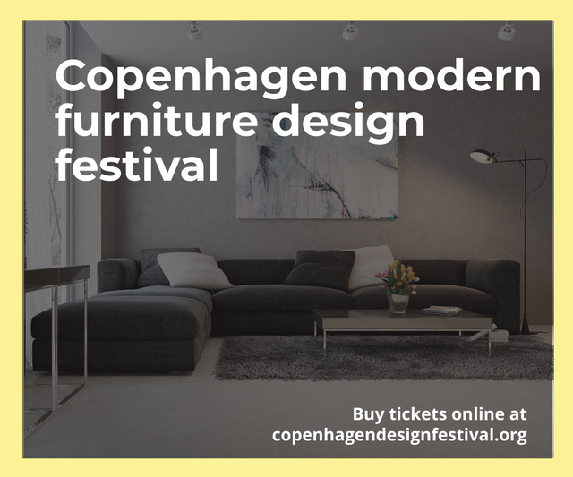 Ontwerpsjabloon van Large Rectangle van Announcement of Modern Design Furniture Festival