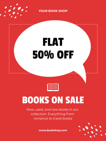Hirdetmény a könyvek eladásáról kedvezménnyel Poster US tervezősablon