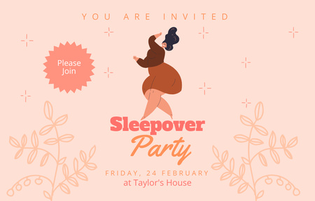 Designvorlage Sleepover Party at Taylor's House für Invitation 4.6x7.2in Horizontal