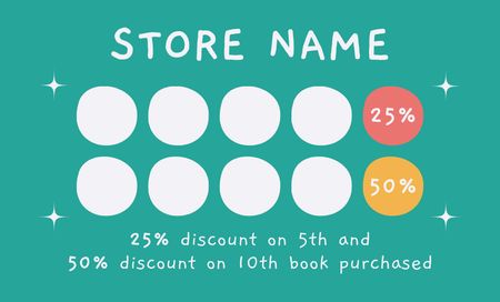 Discount Program from Book Store Business Card 91x55mm – шаблон для дизайну