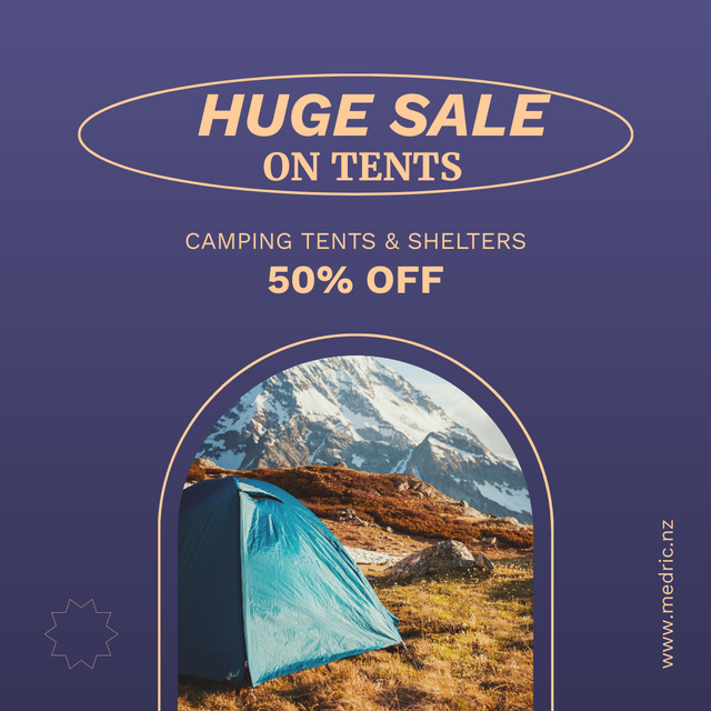 Plantilla de diseño de Tent Huge Sale Announcement Instagram 