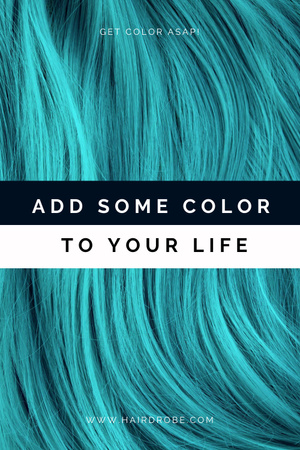 Beauty Ad with Colored Hair Pinterest Tasarım Şablonu
