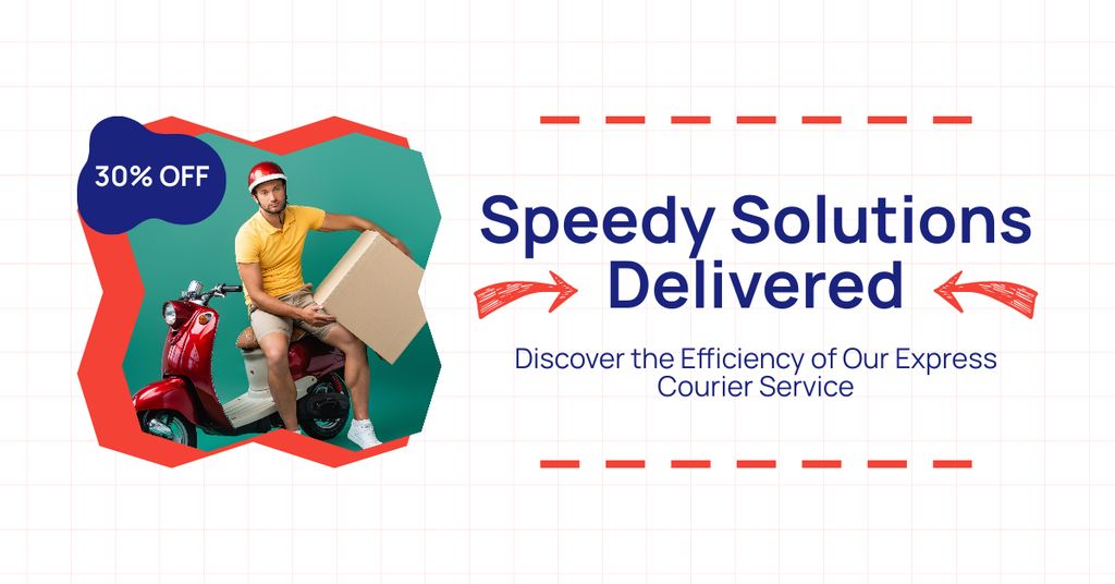 Speedy Solutions for Delivery Service Facebook AD Design Template