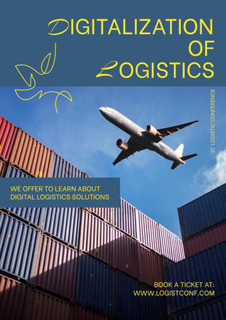 Aircraft Logistics Digitalization Services Poster Design Template