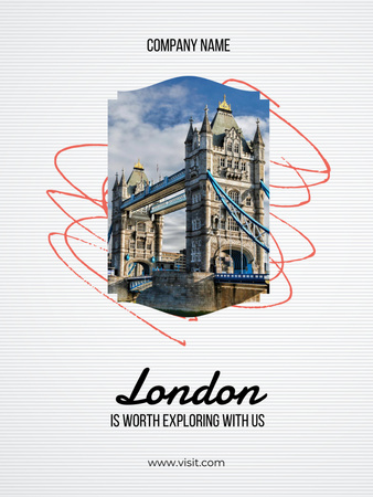 Designvorlage London tour advertisement für Poster US