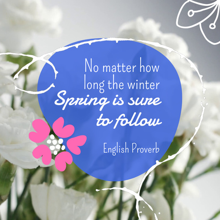 Wisdom About Seasons With White Flowers Animated Post Design Template