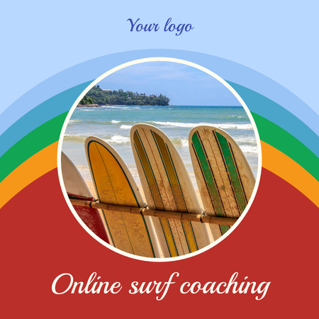Online Surf Coaching Offer Animated Post Πρότυπο σχεδίασης