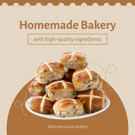 Platilla de diseño Homemade Buns and Bakery Instagram