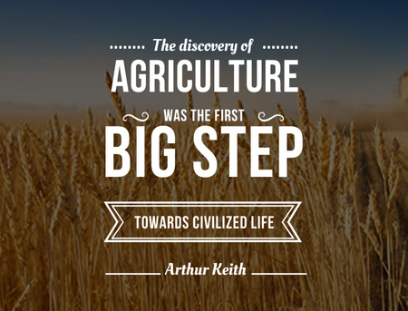 Agricultural quote with field of wheat Postcard 4.2x5.5in Design Template
