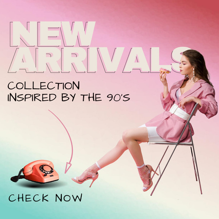 New Arrival Nineties Style Collection Instagramデザインテンプレート