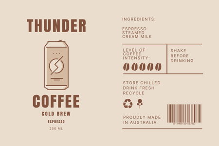 hideg sör kávé Label tervezősablon