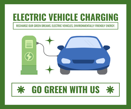 Environmentally Friendly Charging for Electric Cars Facebook Design Template