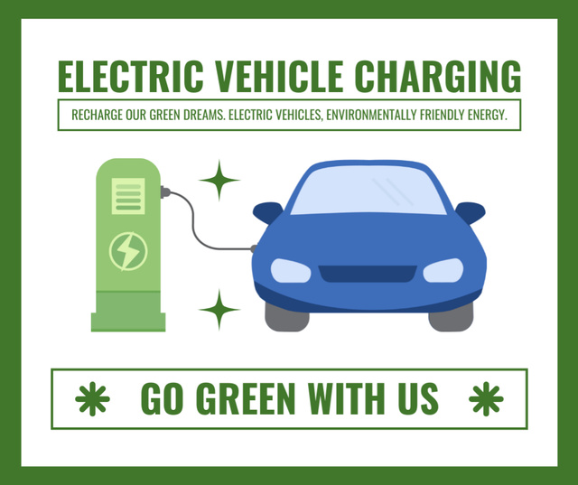 Ontwerpsjabloon van Facebook van Environmentally Friendly Charging for Electric Cars