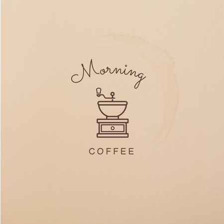 Cafe Ad with Coffee Maker Logo Design Template