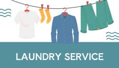 Laundry Service Announcement with Illustration of Clean Clothes