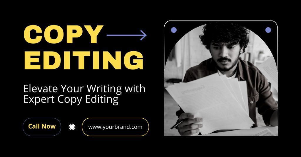 Expert Copy Editing Service Offer Facebook ADデザインテンプレート
