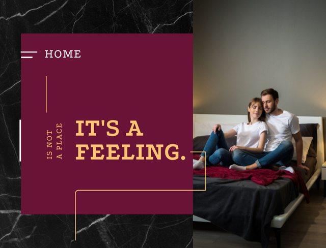 Emotional Quote About Home on Background of Man and Woman Postcard 4.2x5.5in – шаблон для дизайна