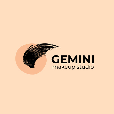 Make-Up Studio Ad with Paint Smudge in Pink Logo 1080x1080px Tasarım Şablonu