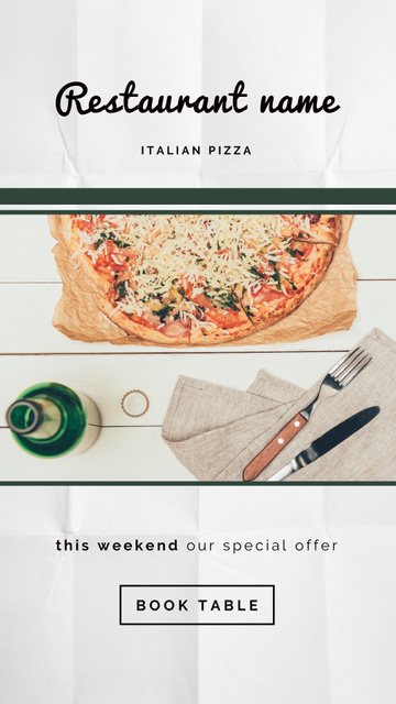 Italian Pizza in Restaurant Instagram Story Design Template