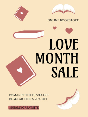 Designvorlage Valentinstag-Bücherverkauf für Poster US