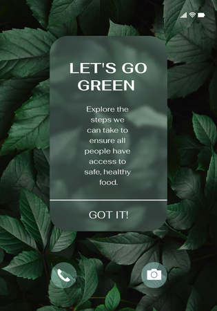 Modèle de visuel Eco Concept avec des feuilles vertes - Poster 28x40in