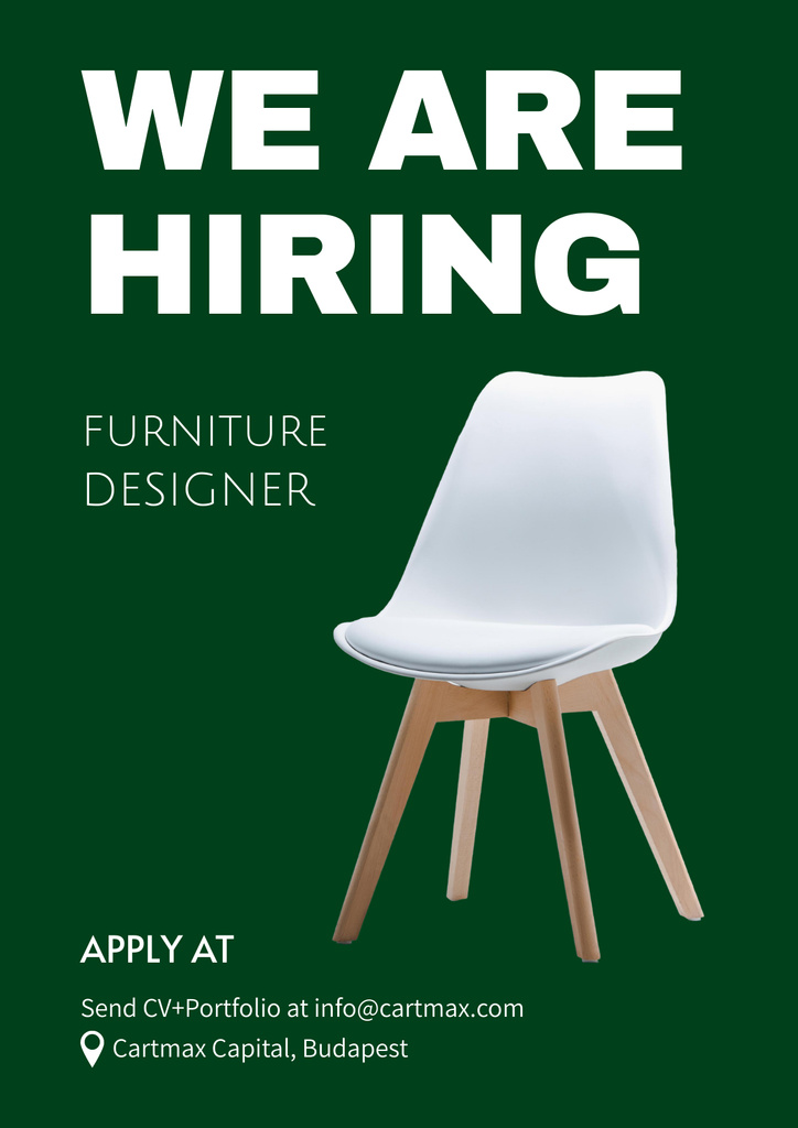 Job Vacancy with Empty Chair Poster Modelo de Design