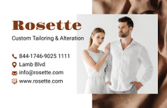 Custom Tailoring Services Ad with Couple in White Clothes
