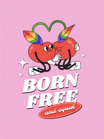 Szablon projektu Awareness of Tolerance to LGBT with Cute Cherries Poster US