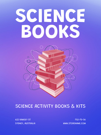 Science Books Sale Offer Poster 36x48in – шаблон для дизайну