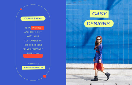 Szablon projektu Fashion Sale Offer with Stylish Woman Brochure 11x17in Bi-fold
