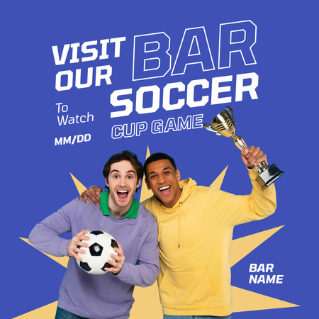 Soccer Bar Invitation Instagram Design Template