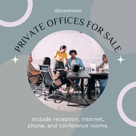 Private Offices for Sale Instagram AD Design Template