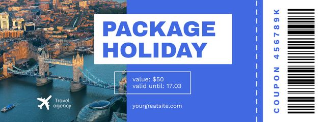 Memorable Travel Tour Offer On Holiday Couponデザインテンプレート