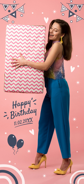 Happy Holiday to a Birthday Girl Snapchat Moment Filter Design Template