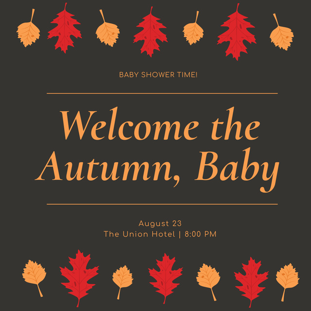 Welcoming Autumn Card with Leaves Instagram – шаблон для дизайну