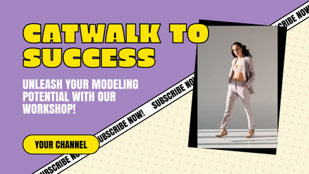 Catswalk Training for Models Youtube Thumbnail Design Template