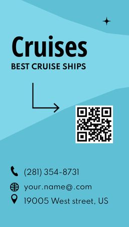 Cruise Ship Services Offer Business Card US Vertical Design Template