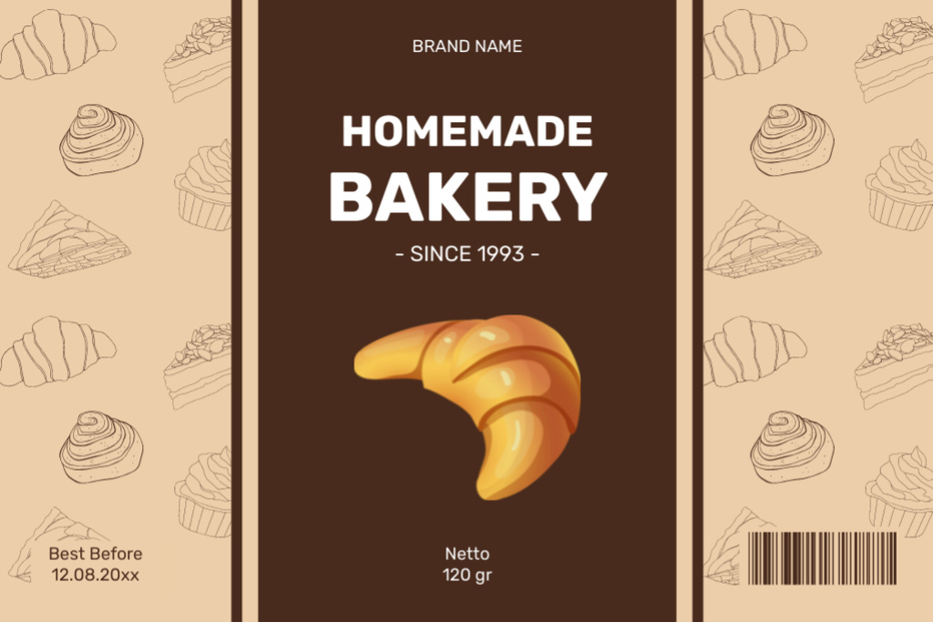 Designvorlage Homemade Bakery Tag für Label